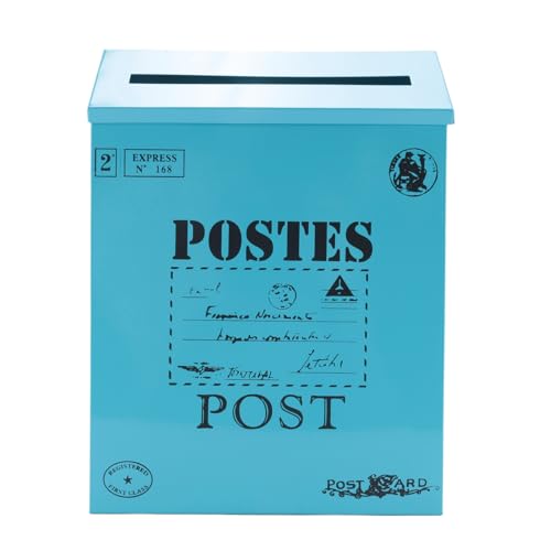 Asyduey Briefkasten Vintage Wandmontage Briefkasten Post Briefkasten Rostbeständiger Briefhalter Passend für Den Außenbereich Blau Asyduey Briefkasten Vintage Wandmontage Briefkasten Post Briefkasten Rostbeständiger Briefhalter Passend für Den Außenbereich Blau von Asyduey