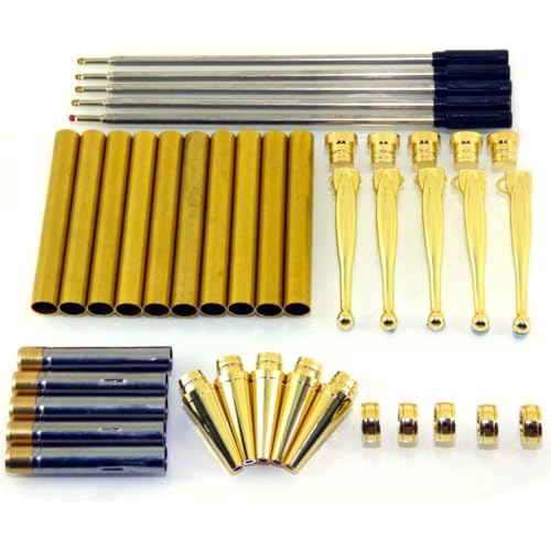 Asyduey Drechselstift-Kit Set X 5, Elegantes Slimline-Design, Goldene Oberfläche, Drehmechanismus von Asyduey