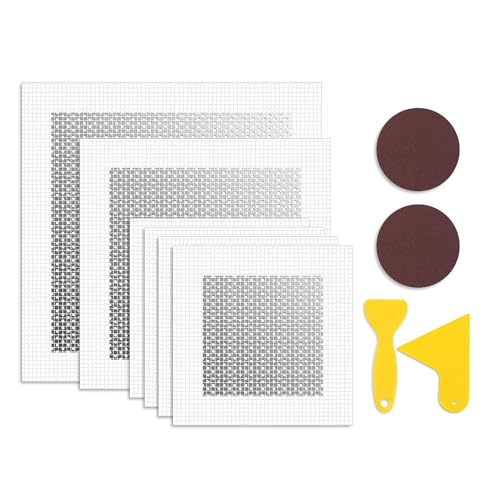 Asyduey Drywall Reparaturset, 6-Teilig, Wandflicken-Set 4/6/8, Trockenbaureparaturflicken, Metallflicken, Selbstklebend von Asyduey