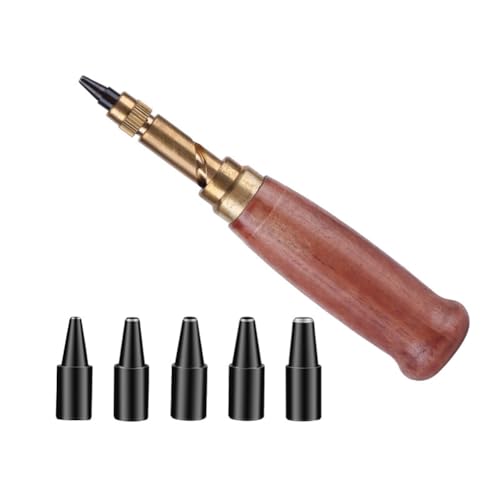 Asyduey Gürtellocher,Auswechselbarer Locher,Geeignet für Leder,Papier,Gürtellocher,Bindewerkzeug mit Holzgriff, Asyduey Gürtellocher,Auswechselbarer Locher,Geeignet für Leder,Papier,Gürtellocher,Bindewerkzeug mit Holzgriff, von Asyduey