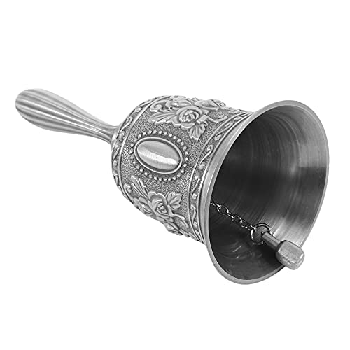 Asyduey Hand Glocke, Metall Ton Hand Service Anruf Glocke Tisch Glocke Tee Abendglocke Spielglocke, Weihnachten Glocke Silber von Asyduey