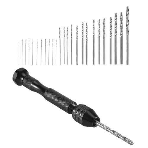 Asyduey Handbohrgerät Set Präzision Pin Schraubstock Mit 25 Stücke Mini Spiral Bohrer Für Modell, Diy, Schmuck Herstellung, Mehrzweck Dreh Werkzeug Bohr Werkzeug von Asyduey