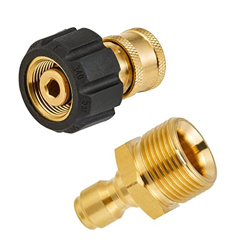 Asyduey Hochdruckreiniger-Adapterset Quick Connect Kits für Snow Foam M22 auf 1/4 Quick Connect, 5000 PSI von Asyduey