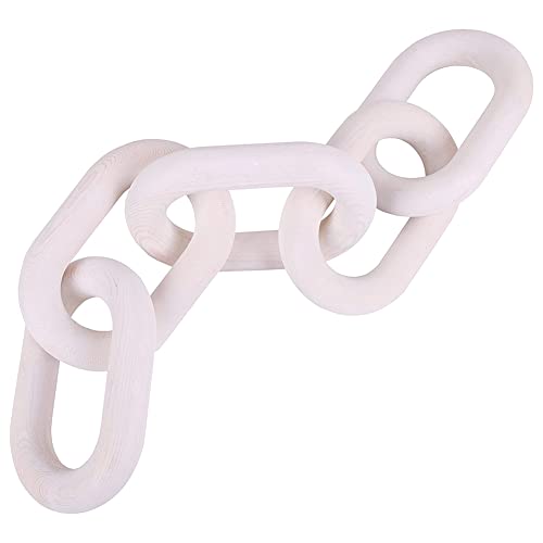 Asyduey Holzkette Link Home Decor Hand 5-Ring Art Craft Ornament für Tisch Tablett Bauernhaus BüRo Rustikale Wanddekoration von Asyduey