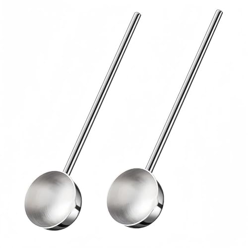 Asyduey Kleine Suppenkelle Aus Edelstahl, Metall, Tiefer mit Ausgießer, 57 Ml, Langer, Soßenkelle für die Küche, Einfach zu Bedienen, 2er-Pack von Asyduey