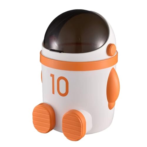 Asyduey Mülleimer mit Deckel und Astronautenmotiv, Großes Fassungsvermögen, Ideal für Wohnzimmer und Schlafzimmer - Stilvolle Heimdekoration, Orange Asyduey Mülleimer mit Deckel und Astronautenmotiv, Großes Fassungsvermögen, Ideal für Wohnzimmer und Schlafzimmer - Stilvolle Heimdekoration, Orange von Asyduey