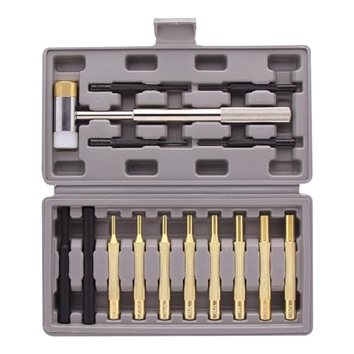 Asyduey Professionelles Rollstiftdurchschlagset und Hammerersatz-Ersatzteilzubehör mit Stempeln Aus Messing, Stahl, Kunststoff und Austauschbarem Hammerkopf Asyduey Professionelles Rollstiftdurchschlagset und Hammerersatz-Ersatzteilzubehör mit Stempeln Aus Messing, Stahl, Kunststoff und Austauschbarem Hammerkopf von Asyduey