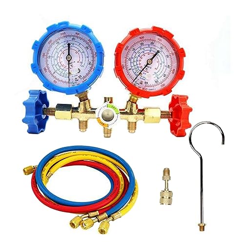 Asyduey R410A 3-Wege-AC-Diagnose-Verteiler-Messgerät-Set, Teile, Zubehör für Freon-Aufladung, Passend für R-404A, R-134A, Kühl-Verteiler-Messgerät, Luft Asyduey R410A 3-Wege-AC-Diagnose-Verteiler-Messgerät-Set, Teile, Zubehör für Freon-Aufladung, Passend für R-404A, R-134A, Kühl-Verteiler-Messgerät, Luft von Asyduey