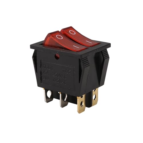 Asyduey Rot Beleuchtet 6 Pin Dual-SPDT ON/OFF Boot Wippschalter AC 15A / 250V 20A / 125V von Asyduey