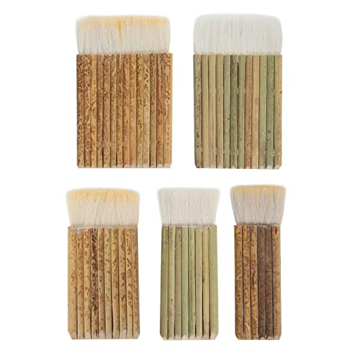 Asyduey Seehecht Mischer Pinsel im 5 GrößEn, BüRsten mit Bambus, Breite BüRsten, Aquarell Pinsel für Kiln Wash, Reinigung von Asyduey