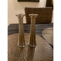 Keramik Scheune Silber Kerzenständer von AtDejaVuCollectibles