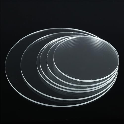 AtHaus Acrylglas PLEXIGLAS ®, Zuschnitt Rund - Ø 150 mm, 10 mm stark, Kreiszuschnitt aus transparente Acrylglas-Platte, UV-Schutz und beidseitig foliert, vielseitig anwendbar und bruchfest von AtHaus