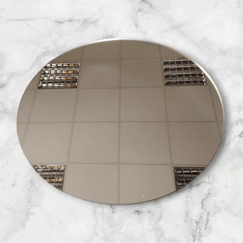 AtHaus Acrylspiegel 3 mm Acrylglas Spiegelfliesen, Zuschnitt Rund - Ø 100 mm, FARBE: Silber, Dekorative rahmenloser Kunststoffspiegel, Größen und Zuschnitt nach Wunsch von AtHaus
