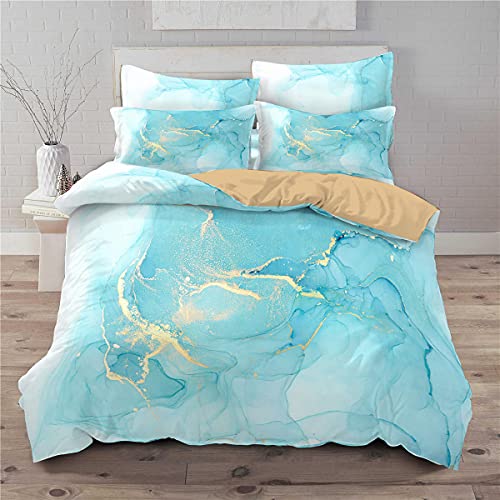 Muster Bettwäsche 135X200 Mit Zwei Kissenbezügen 80X80Cm Weich Und Bequem Mit Reißverschluss Bettwäsche Damen Marmor Bettbezug Set Allergie Vorbeugen 3D Drucken Superfeine Faser von AtTrex