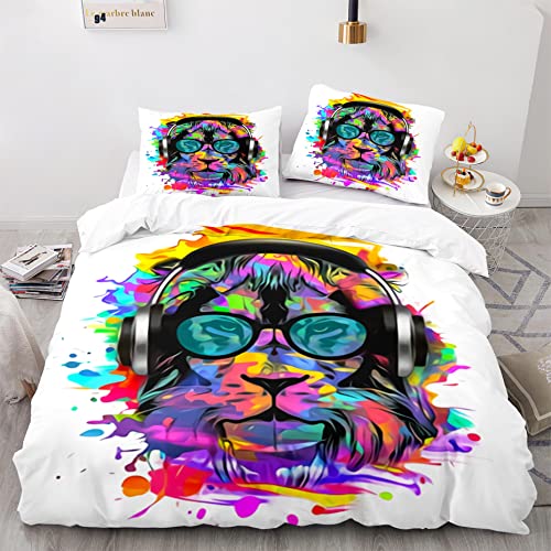 Tier Bettwäsche 135X200 Sommerbettwäsche Mit Zwei Kissenbezügen 80X80Cm Weich Und Bequem Mit Reißverschluss Bettwäsche Junge Löwe Bettbezug Set Allergie Vorbeugen 3D Drucken Superfeine Faser Tier Bettwäsche 135X200 Sommerbettwäsche Mit Zwei Kissenbezügen 80X80Cm Weich Und Bequem Mit Reißverschluss Bettwäsche Junge Löwe Bettbezug Set Allergie Vorbeugen 3D Drucken Superfeine Faser von AtTrex