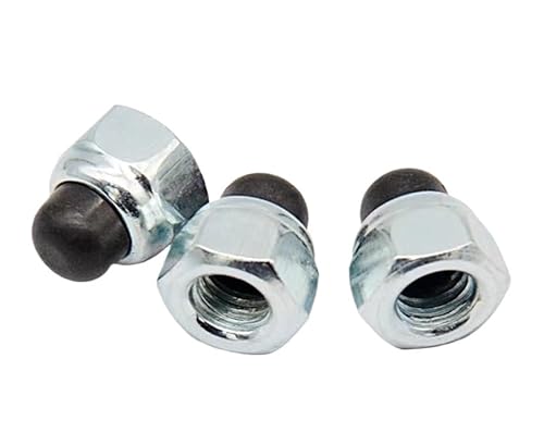 Eichelhutmuttern, Sechskant-Hutmuttern, M5 M6 M8 304 Edelstahl-Eichelkappe, Halbkreis-Kuppel, Sechskant-Sicherungsmutter mit Nyloneinsatz, selbstsichernde Nylock-Sicherungsmutter(Black Galvanized carb von AtZOtOYZJ