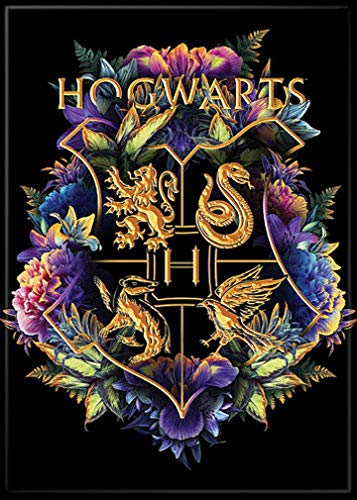 Ata Boy Harry Potter Hogwarts Magnet für Kühlschrank und Schließfächer, 6,4 x 8,9 cm 2.5" x 3.5" Hogwarts Floral Crest von Ata Boy