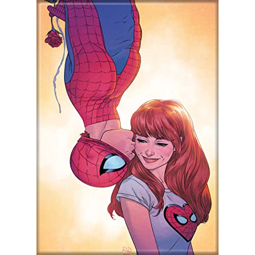 Ata-Boy Marvel Comics Magnet – Spider-Man Kissing MJ 6,4 x 8,9 cm Magnet für Kühlschrank, Whiteboards und Schließfach-Dekorationen von Ata Boy