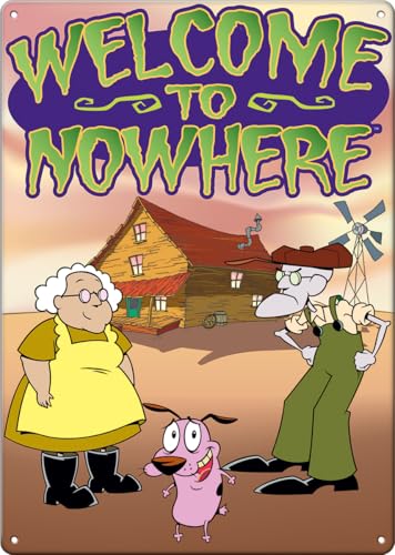 Ata-Boy Metallschild mit Aufschrift "Courage the Cowardly Dog Welcome to Nowhere", 29,2 x 21 cm Ata-Boy Metallschild mit Aufschrift "Courage the Cowardly Dog Welcome to Nowhere", 29,2 x 21 cm von Ata-Boy
