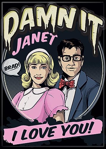 Ata-Boy Rocky Horror Show Zitat Damn It, Janet Janet und Brad 6,3 x 8,9 cm Magnet für Schließfächer und Kühlschränke Ata-Boy Rocky Horror Show Zitat Damn It, Janet Janet und Brad 6,3 x 8,9 cm Magnet für Schließfächer und Kühlschränke von Ata-Boy
