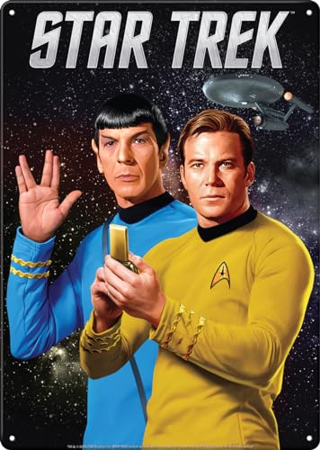 Ata-Boy Metallschild Star Trek The Original Series Spock und Kirk, Zinn, 29,2 x 21 cm von Ata-Boy