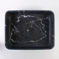 Nero Marquina Schwarzer Marmor Waschbecken | Gästebuch Stube Maßgeschneidertes Waschtisch Top von AtaMarbleDesign