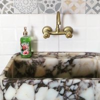 Calacatta Viola Marmor Waschbecken Wandhalterung Badezimmer Pulverraum Custom Vanity Top Naturstein von AtaMarbleDesign