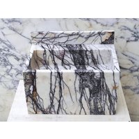 Hand Geschnitzte Flieder Marmor Wand Befestigt Waschbecken Mit Aufkantung Hand Geschnitzte Flieder Marmor Wand Befestigt Waschbecken Mit Aufkantung von AtaMarbleDesign