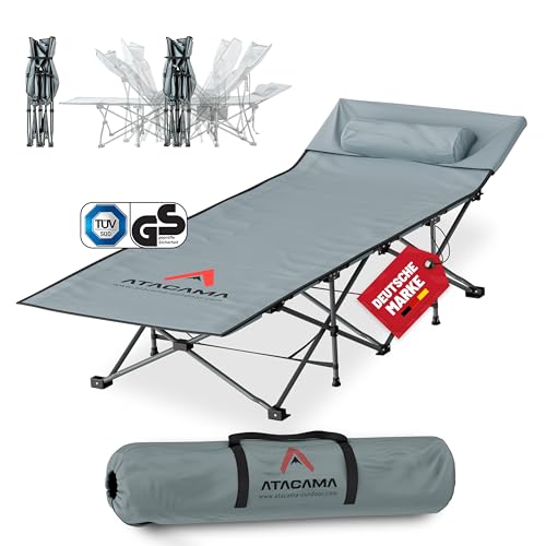 Atacama Feldbett klappbar - ultraleichtes Campingbett - Feldbett Ideal für Outdoor-Abenteuer und Karpfenliege - komfortabel, tragbar Feldbett XXL Campingbett - 190 x 68 x 38 cm von Atacama