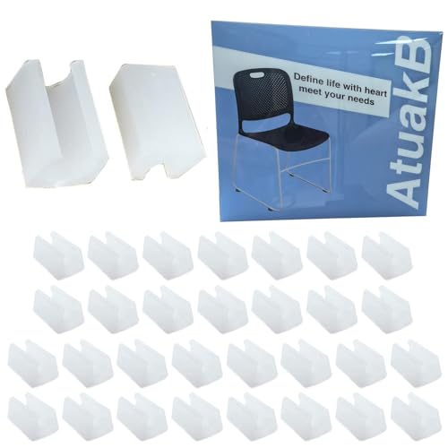 32 Stück Kunststoff Klemmschalengleiter Stuhlgleiter Für Freischwinger Stuhlgleiter Bodenschongleiter Silencer Möbelgleiter Für Runde Rohre (10mm,Weiß) von Atack-B