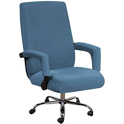 Bürostuhl Bezug Abdeckung Stuhlhussen Drehstuhl Bezug Moderne Stuhl Überzug Sessel Cover Elastische Waschbar Stuhlhussen Set Für Office (Blau,XL) von Atack-B