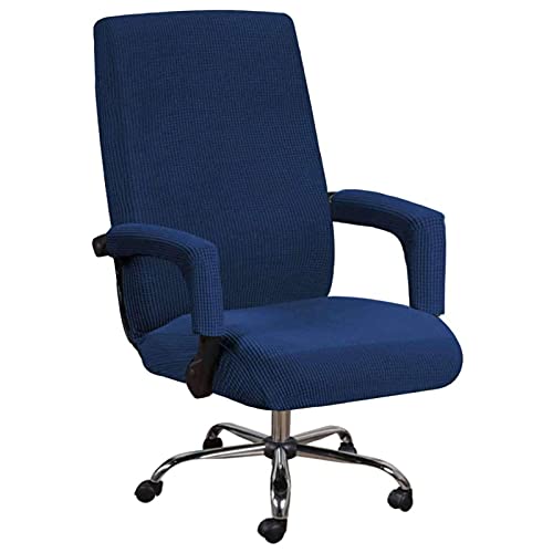 Bürostuhl Bezug Abdeckung Stuhlhussen Drehstuhl Bezug Moderne Stuhl Überzug Sessel Cover Elastische Waschbar Stuhlhussen Set Für Office (Marine,XL) von Atack-B