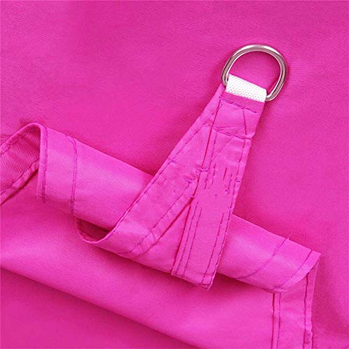 Dreieckiges Sonnensegel Wasserdichtes Polyester Oxford-Tuch Winddichter Und UV-beständiger Antioxidationsschirm, Außenterrasse Garten-Angelmarkise Wetterbeständig (2.4 * 2.4 * 2.4m,Rose pink) von Atack-B