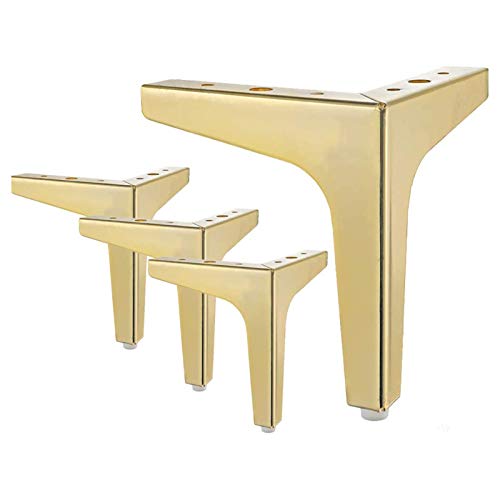 Metall Möbelfüße, Metall Diamant Dreieck Tischbeine Schrankfüße DIY Ersatz für Schrank Sofa Couch Regal Schreibtisch 4 Stück (6" / 15cm,Golden) von Atack-B