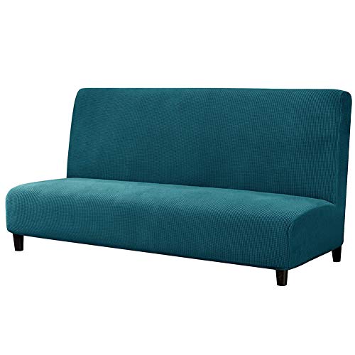 Sofabezug Ohne Armlehnen,Spandex Couchbezug Ohne Armlehne Elastischer Antirutsch Stretchhusse Weich Stoff Stretch Abdeckung Husse (Blau) von Atack-B