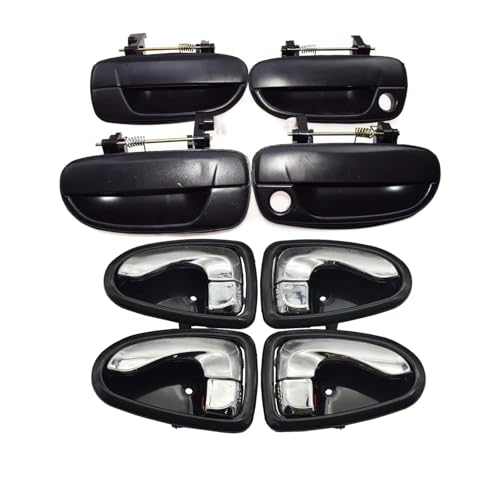 Atambvemw Auto Innentürgriffe Für Hyundai Für ACCENT 2000-2006 Schwarz Außen Schwarz Chrom Innen Türgriff 8265025000 Auto-Innengriff(Silver Inside) von Atambvemw