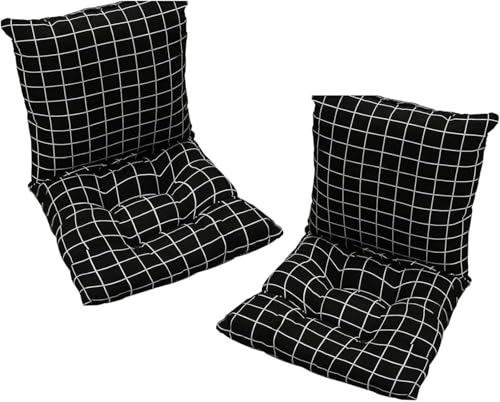 Ataoyus 2er Pack Stuhlkissen Mit Rückenlehne Sitzkissen Rückenpolster Mit Gurtband Niedriglehnenkissen Gartenstuhlkissen 40x80cm Abnehmbares Rückenpolster von Ataoyus