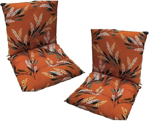 Ataoyus 2er Pack Stuhlkissen Mit Rückenlehne Sitzkissen Rückenpolster Mit Gurtband Niedriglehnenkissen Gartenstuhlkissen 40x80cm Abnehmbares Rückenpolster von Ataoyus