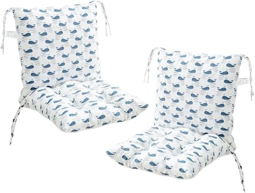Ataoyus 2er Pack Stuhlkissen Mit Rückenlehne Sitzkissen Rückenpolster Mit Gurtband Niedriglehnenkissen Gartenstuhlkissen 40x80cm Abnehmbares Rückenpolster von Ataoyus