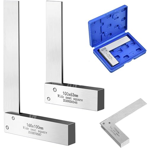 Machinist Square Set 4, 6 Inch, Atarvana Mechanical Steel High Precision 90 Degree Square, Harden Carbon Steel Engineer Wide Base Square, L-Type Right Angle Ruler Tool for Woodworking Machinist Square Set 4, 6 Inch, Atarvana Mechanical Steel High Precision 90 Degree Square, Harden Carbon Steel Engineer Wide Base Square, L-Type Right Angle Ruler Tool for Woodworking von Atarvana