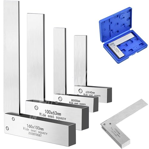 Maschinisten-Quadrat-Set 2, 3, 4, 6 Zoll, Atarvana Mechanischer Stahl Hochpräzisions-Vierkant, 90 Grad breiter Bodenquadrat, L-Typ rechtwinkliges Lineal Werkzeug für Holzbearbeitung Maschinisten-Quadrat-Set 2, 3, 4, 6 Zoll, Atarvana Mechanischer Stahl Hochpräzisions-Vierkant, 90 Grad breiter Bodenquadrat, L-Typ rechtwinkliges Lineal Werkzeug für Holzbearbeitung von Atarvana