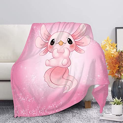 Atasc Axolotl Fleecedecke für Mädchen, für Sofa, Couch, Kinderzimmer, ultraweich, gemütlich, Flanell-Bettwäsche, 203,2 x 152,4 cm, Rosa von Atasc