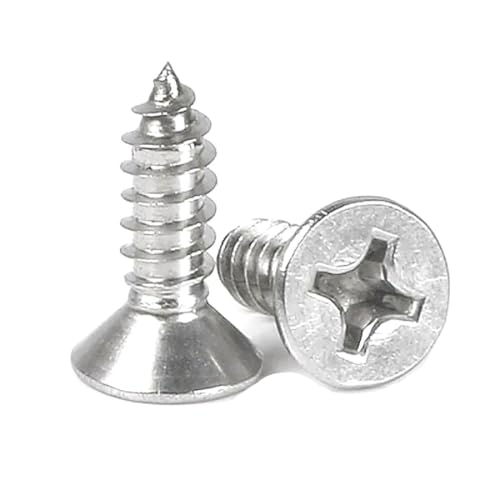 100 Stück Senkkopfschrauben, vernickelt, flache selbstschneidende Phillips-Schrauben M1-M4, 100 Stück, M2x5 100 Stück Senkkopfschrauben, vernickelt, flache selbstschneidende Phillips-Schrauben M1-M4, 100 Stück, M2x5 von Ateldooly