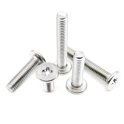 25 Stück Kreuzschlitz-Ultradünn-Schraube M1,4 M1,6 M2 M2,5 M3 M4 M5 M6 Kreuz-Super-Low-Flach-Wafer-Kopf-Schraube aus Edelstahl, 25 Stück, M2x12mm von Ateldooly