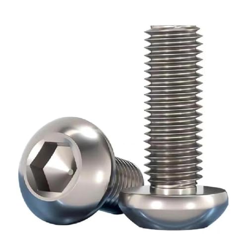 Linsenkopf-Sechskantschraube TA2 Titan Reintitan Rundkopfschraubenbolzen M2-M6 (10 Stück), 10 Stück, M6x20mm von Ateldooly