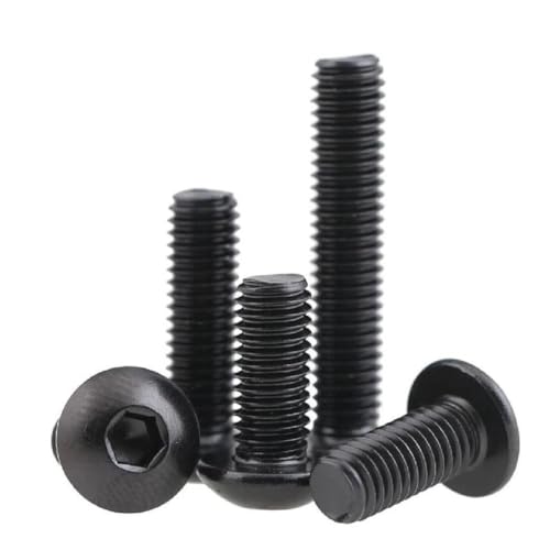 Schwarze 304-Edelstahlschraube M3 M4 M5x (5mm-30mm) Innensechskant-Rundrundkopfschraube 30 Stück, 30 Stück, M3x20 von Ateldooly