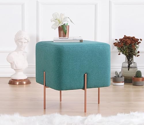Atelier Del Sofa Bohemian Pouffe, Light Green, 40 x 42 x 40 cm | 50% Cotton & 50% Linen, 5 cm Orthopedic Sponge, Copper Coated Iron Legs | Stylish & Comfortable for Home & Hotel Atelier Del Sofa Bohemian Pouffe, Light Green, 40 x 42 x 40 cm | 50% Cotton & 50% Linen, 5 cm Orthopedic Sponge, Copper Coated Iron Legs | Stylish & Comfortable for Home & Hotel von Atelier Del Sofa