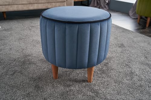 Atelier Del Sofa Elegant Blue Pouffe, 40 x 40 x 40 cm | 100% Polyester & Velvet, Sturdy Wooden Body | Perfect for Modern Hotels & Stylish Living Spaces Atelier Del Sofa Elegant Blue Pouffe, 40 x 40 x 40 cm | 100% Polyester & Velvet, Sturdy Wooden Body | Perfect for Modern Hotels & Stylish Living Spaces von Atelier Del Sofa