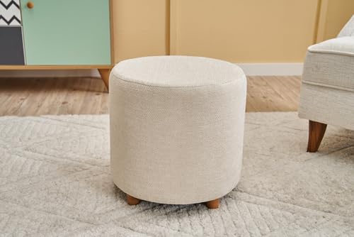 Atelier Del Sofa Elegant Cream Pouffe, 40 x 40 x 40 cm | 100% Wooden Frame, 100% Polyester & Cotton Fabric | Comfortable 32 DNS Foam for Stylish Seating Atelier Del Sofa Elegant Cream Pouffe, 40 x 40 x 40 cm | 100% Wooden Frame, 100% Polyester & Cotton Fabric | Comfortable 32 DNS Foam for Stylish Seating von Atelier Del Sofa