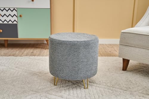 Atelier Del Sofa Elegant Grey Velvet Pouffe, 40 x 40 x 40 cm | 100% Wooden Frame, 32 DNS Foam for Comfort | Stylish Accent for Modern Living Spaces von Atelier Del Sofa